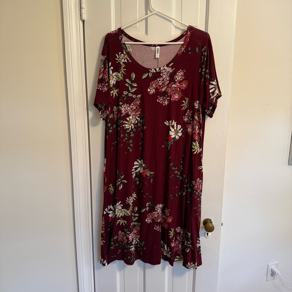Floral Burgundy Dress